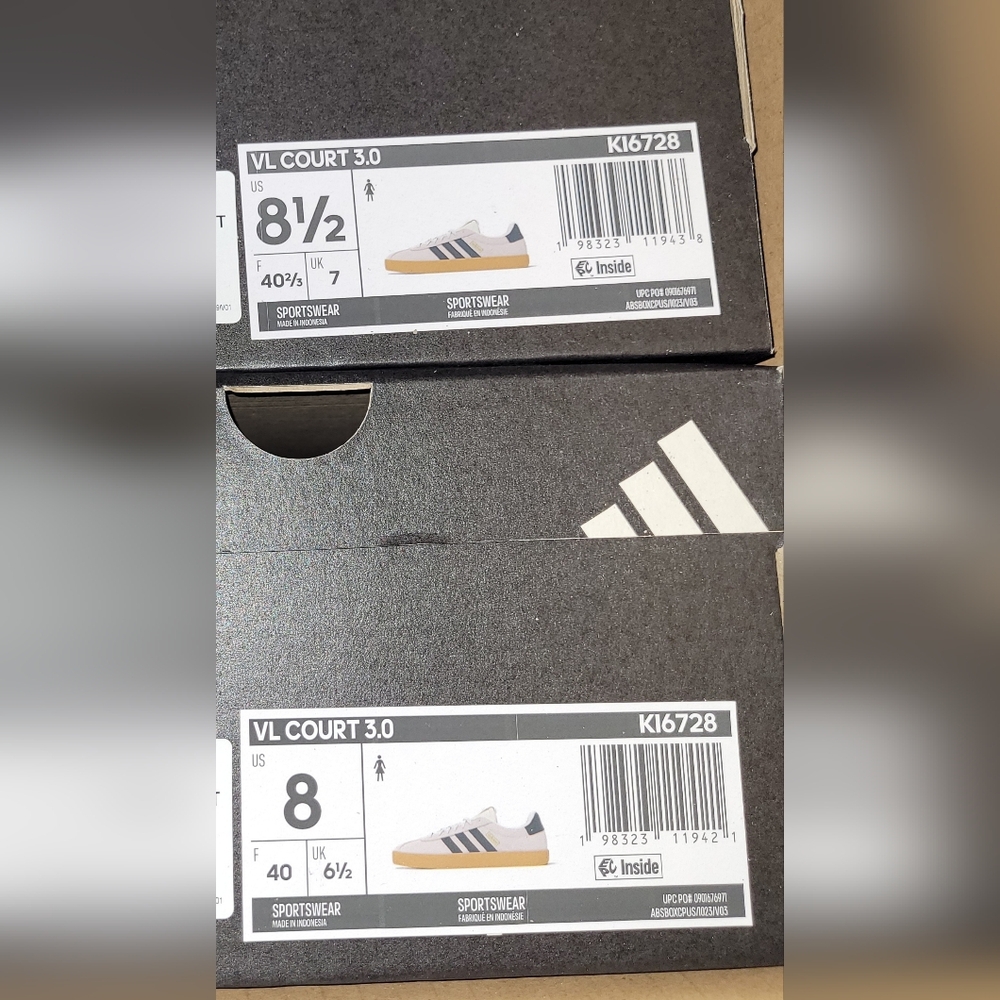 Adidas VL Court 3.0 Womens Shoes Cream White Core Black Gold Metallic NIB Casual - Picture 9 of 13